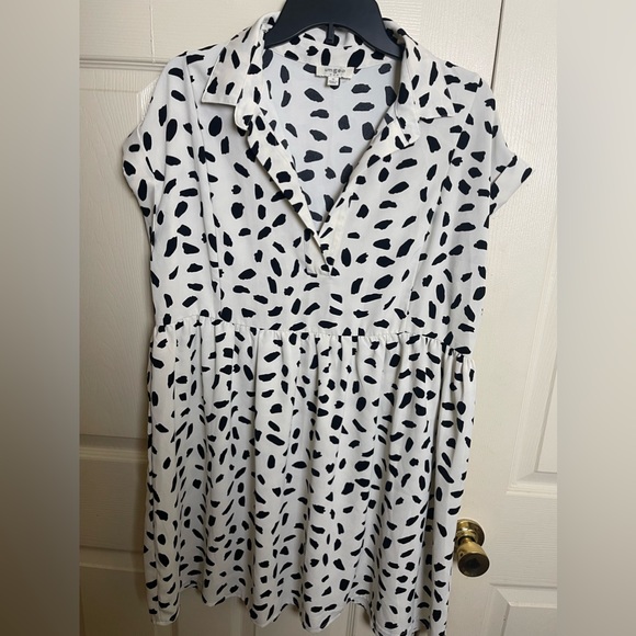 Umgee Animal Print Babydoll Mini Dress Size Medium - Picture 5 of 15